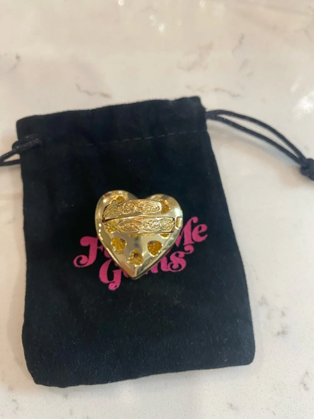 Feed me gems pink opal “Polly Locket” Ring - Picture 6 of 8